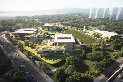 10 Design reveals their competition-winning design for the future Grassland Village educational hub and school  in Hangzhou